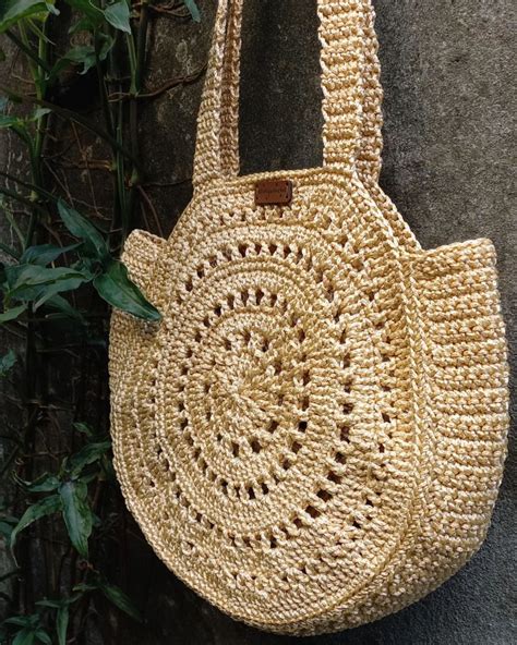 bolsa de crochê redonda grande